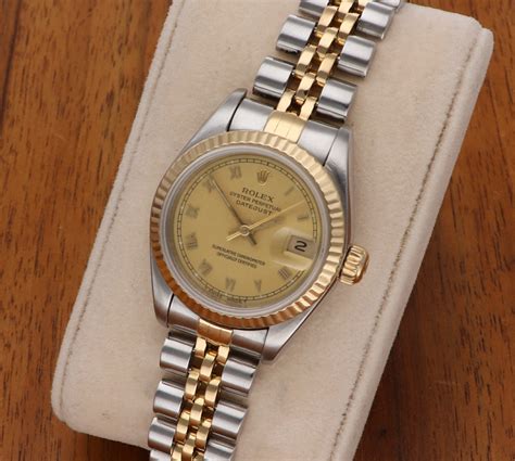 rolex datejust lady stahl gold